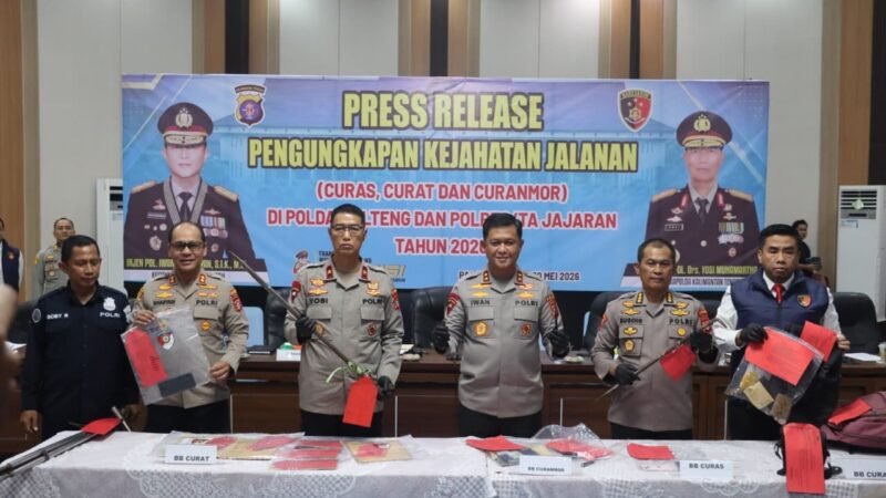 Polda Kalteng Ungkap 121 Kasus Kejahatan Jalanan Selama Lima Bulan, Kerugian Tembus Rp 2,1 Miliar