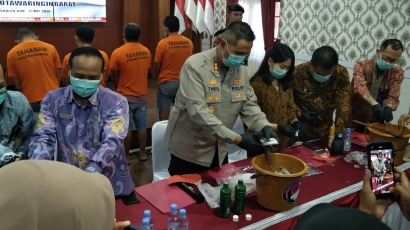 Polres Kobar Musnahkan Barang Bukti Sabu Hasil Pengungkapan 21 Kasus Narkoba