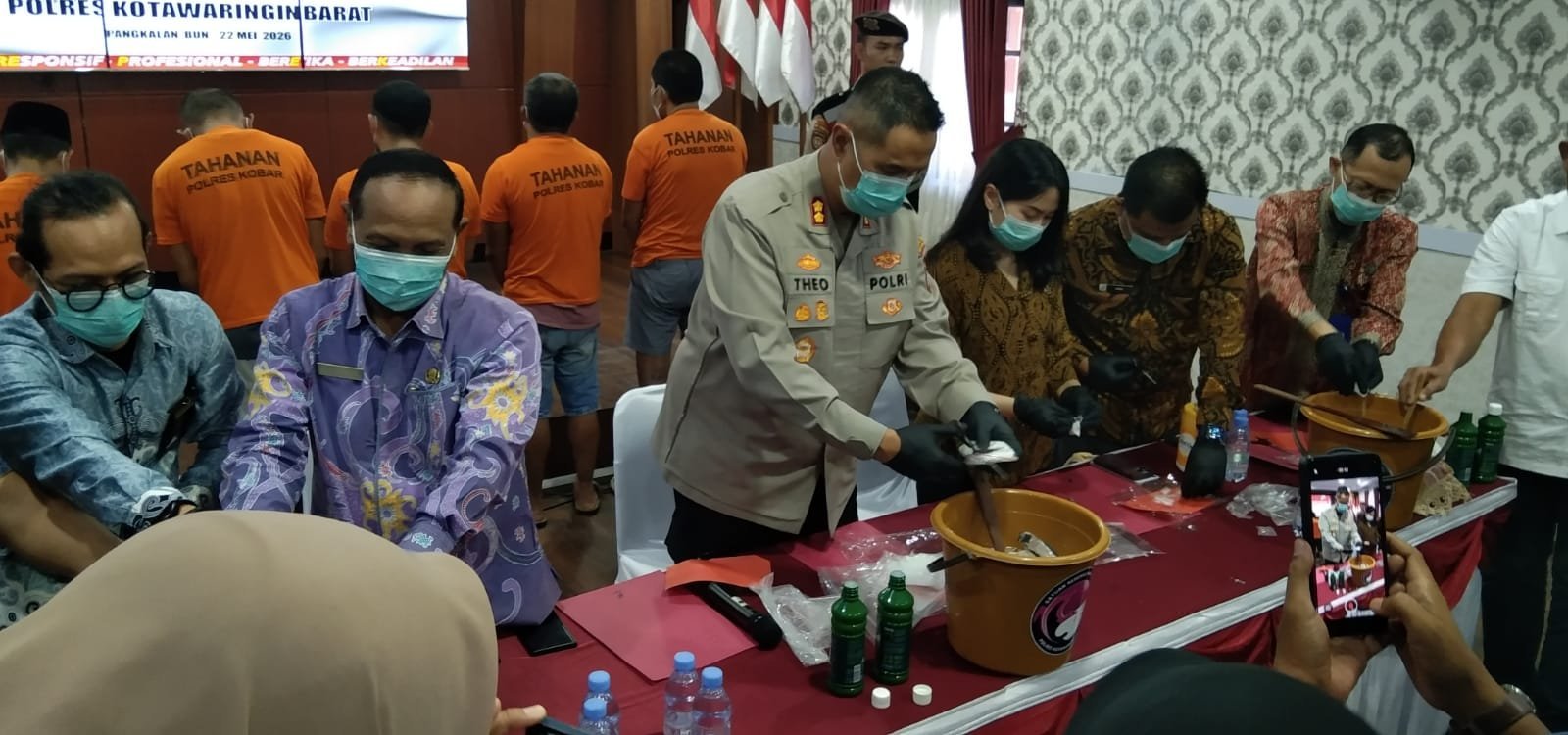 Polres Kobar Musnahkan Barang Bukti Sabu Hasil Pengungkapan 21 Kasus Narkoba