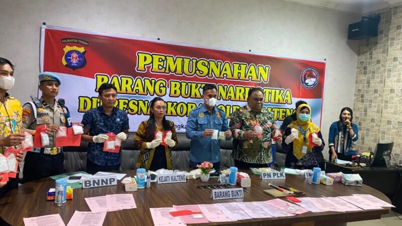 Nyaris Setengah Kilogram Sabu Dimusnahkan, Polda Kalteng Bongkar 15 Kasus Narkoba Sekaligus