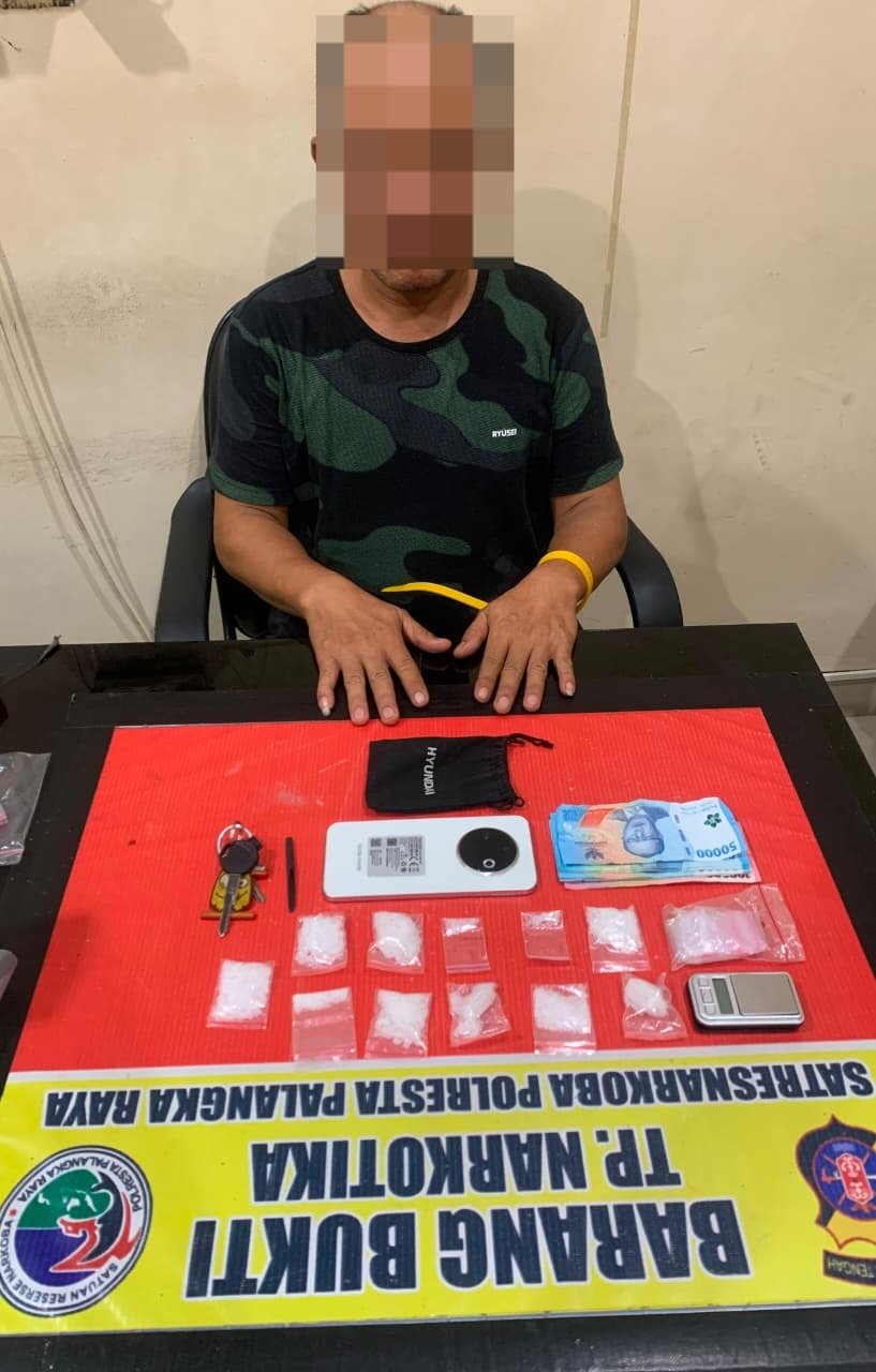 Diduga Edarkan Sabu, Pria 44 Tahun Diamankan Satresnarkoba Polresta Palangka Raya dengan Barang Bukti 39,73 Gram