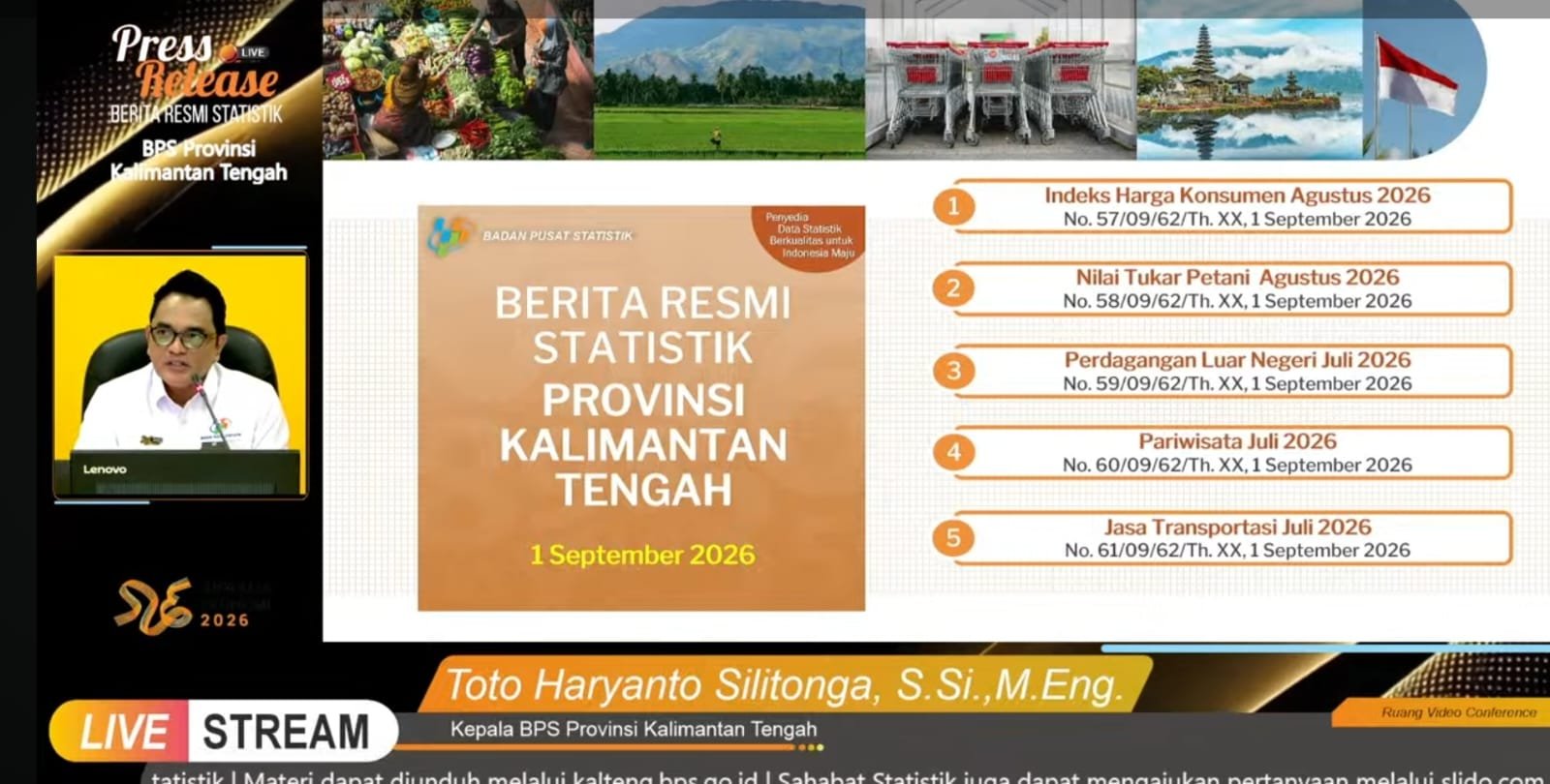 BPS Kalteng: Inflasi Agustus 2026 Tembus 4,96 Persen, Kapuas Tertinggi