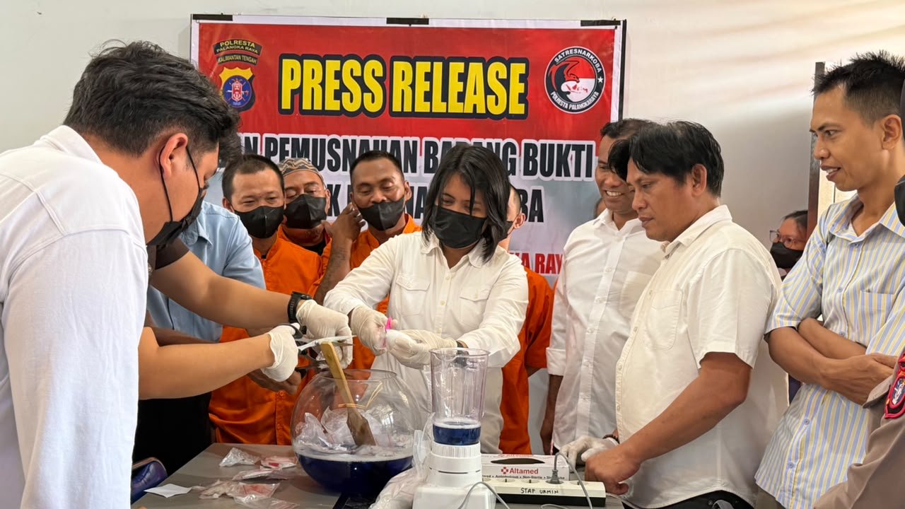 860 Gram Sabu dan 14 Gram Ekstasi Dimusnahkan, Polresta Palangka Raya Tegaskan Komitmen Berantas Narkoba